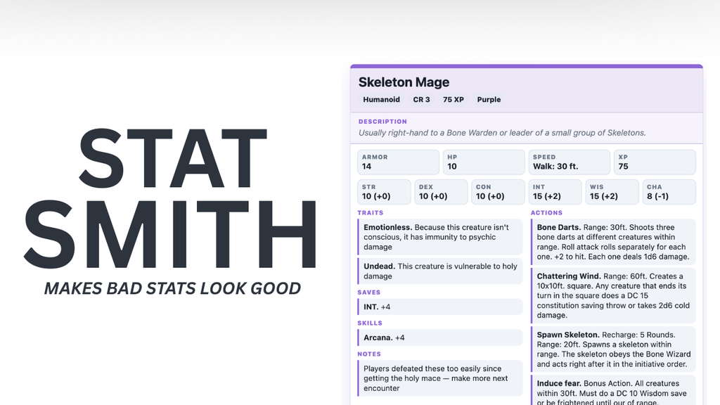Stat Smith — Complete Edition