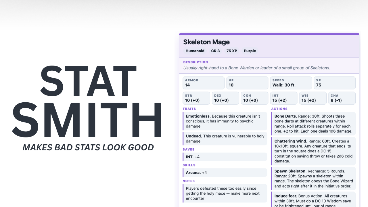 Stat Smith — Complete Edition